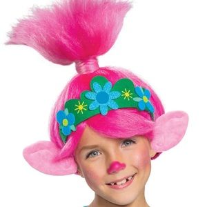 Trolls Wig Queen Poppy Hair NEW age 4-10